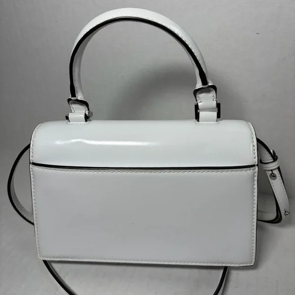 Tory Burch BON BON SPAZZOLATO MINI TOP-HANDLE BAG White